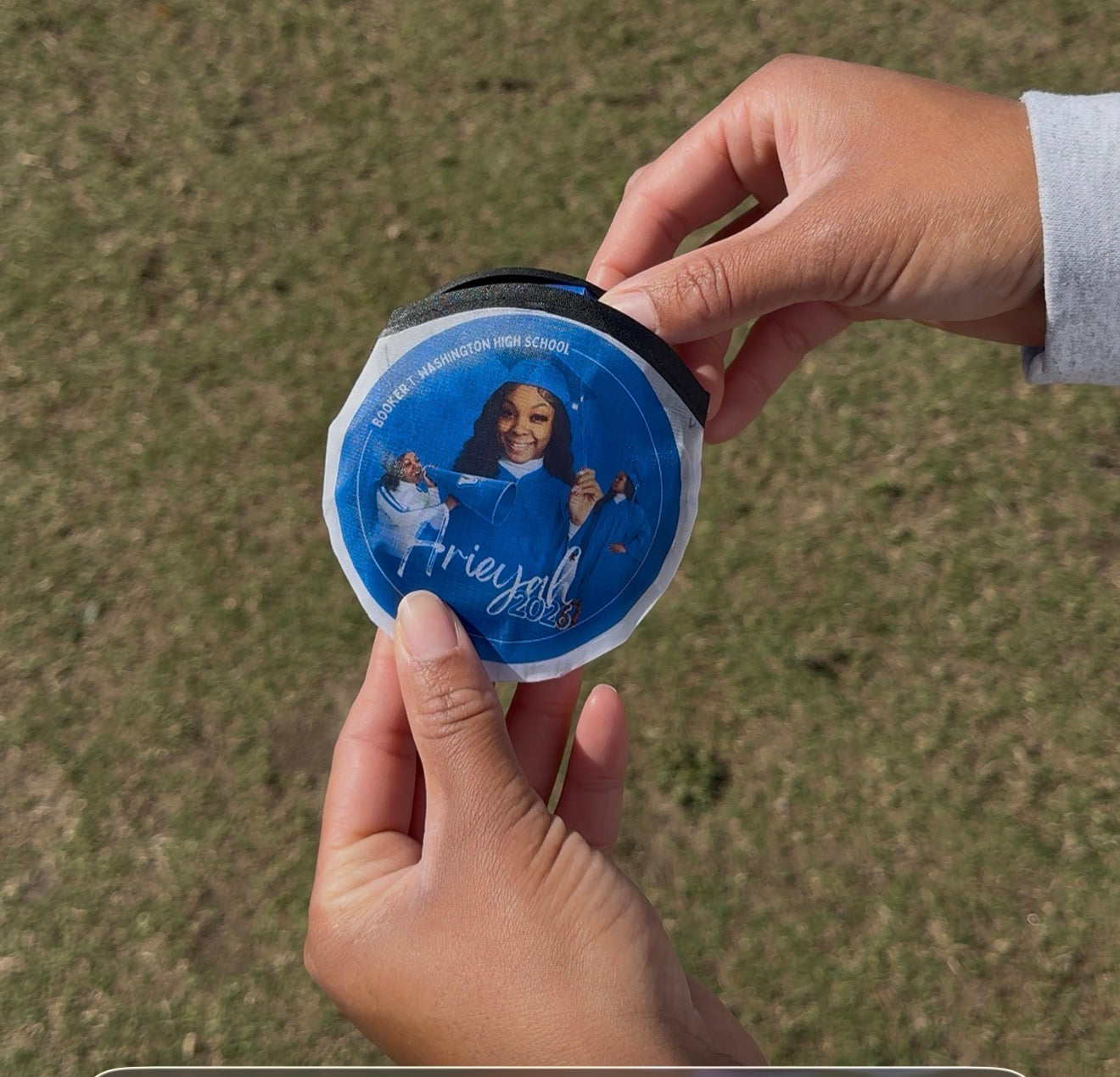 Custom Photo Fan with Matching Pouch